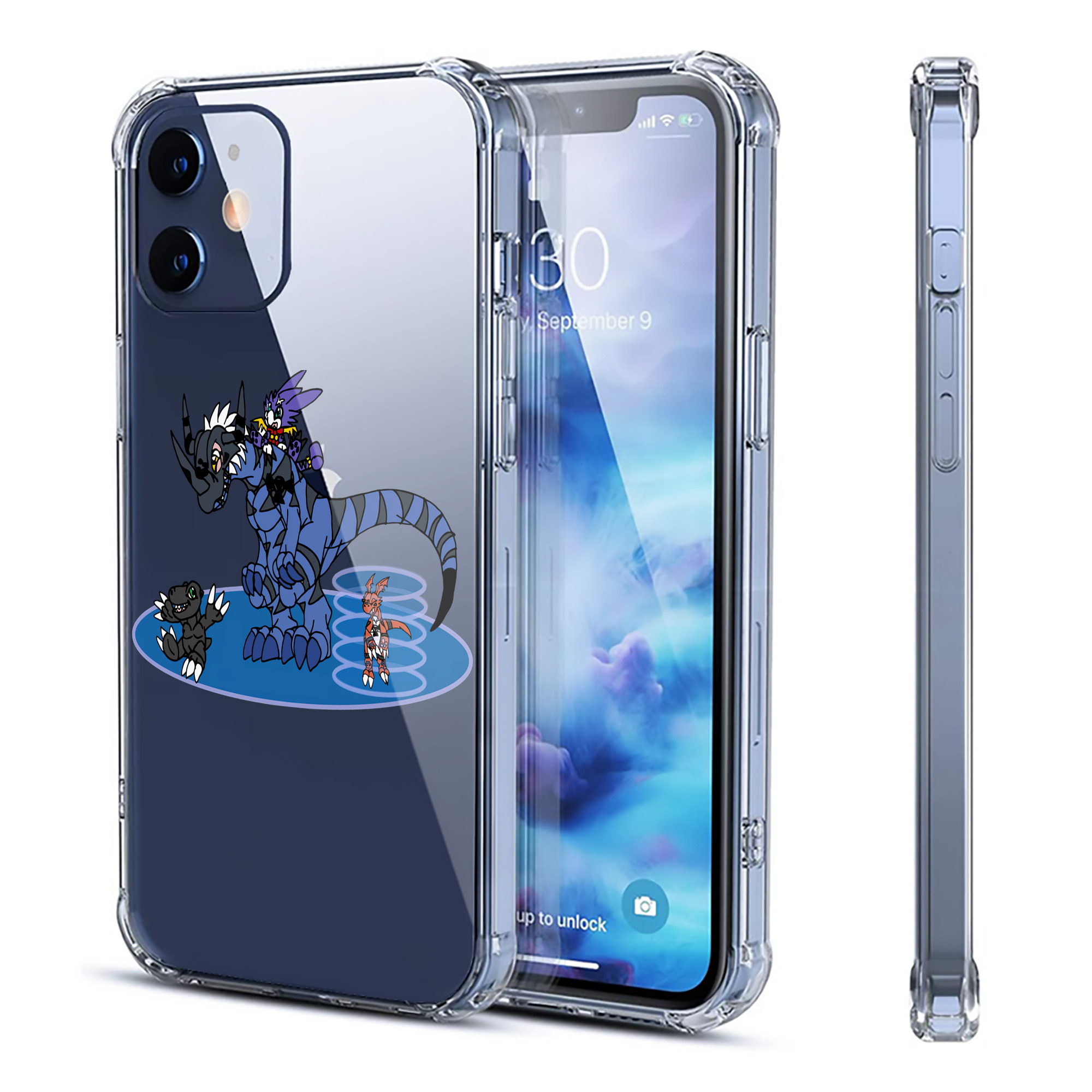 （画像用） Digimon デジタルモンスター/デジモン 【iPhone 12シリーズ対応】透明スマホケース（クリアソフトケース）